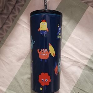 Indigo monster tumbler with straw New